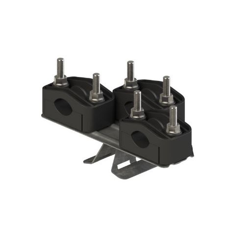 Picture of U-2 triple clamp for spun concrete poles for 45-75 mm pipes