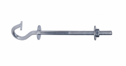 Galvanized Steel Pole Hook With a Crossbar Fi10mm, M12, Lenght 160mm