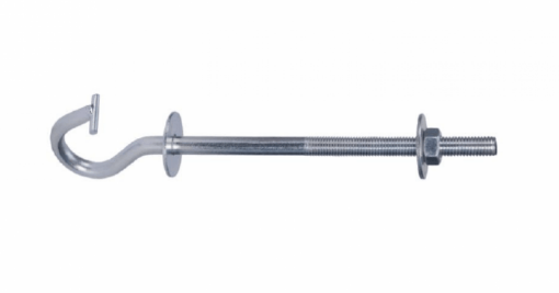 Galvanized Steel Pole Hook With a Crossbar Fi10mm, M12, Lenght 200mm