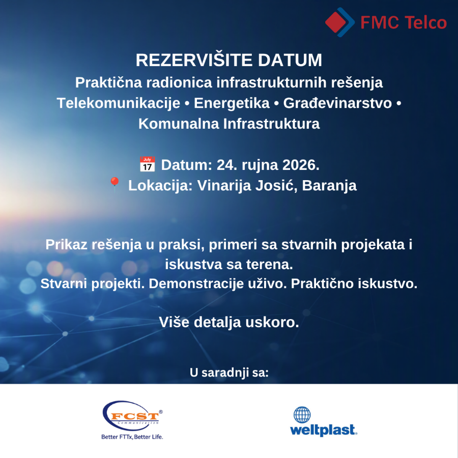 Rezervišite datum: Praktična radionica za telekom, komunalne sisteme i izvođače 